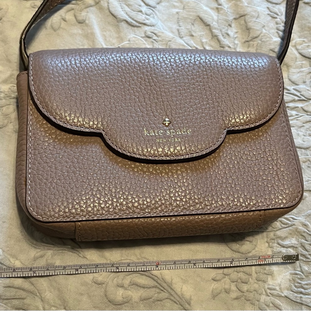 Kate Spade New York Taupe Pebbled Leather Crossbody Bag
